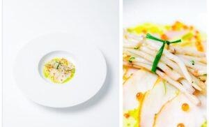 Hop shoots on the menu at restaurant DAPPER. in Ghent, Belgium.  