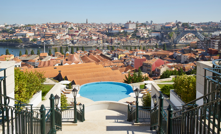 View over Porto from terrace on floor 4