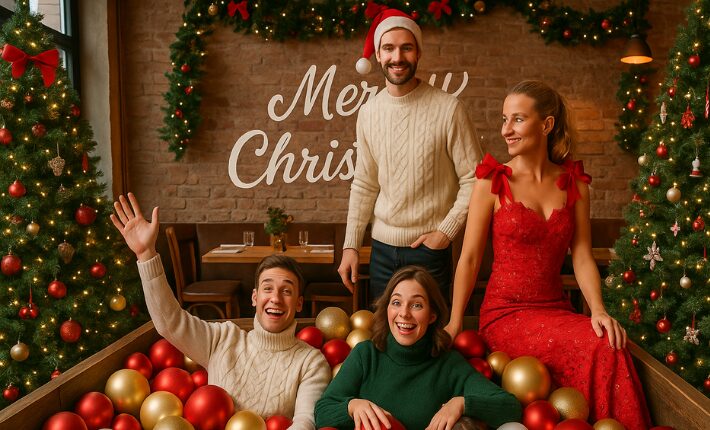 A Christmas-themed photo corner - generated with AI