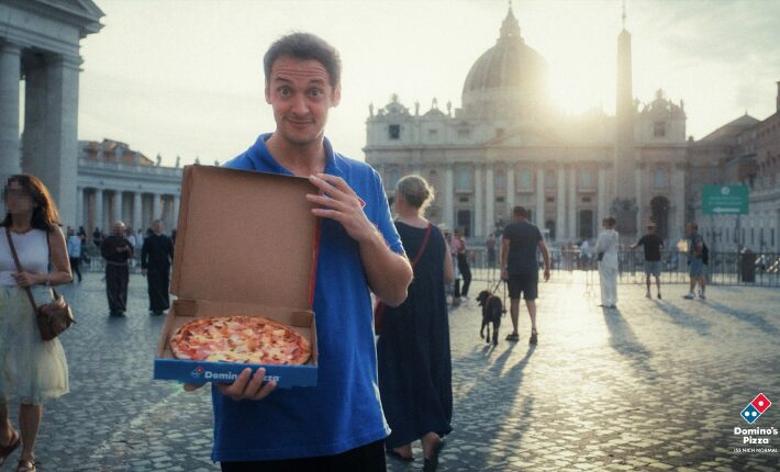 A pardoned pineapple pizza by Domino's in Rome