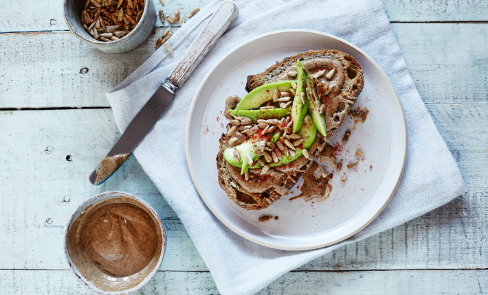 Avocado Almond Butter Toast by Pip & Nut Toast Bar