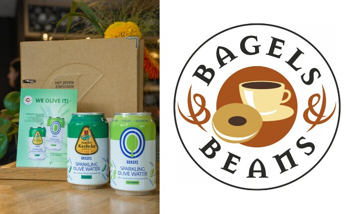 Bagels & Beans serves Gkazas' new Sparkling Olive Waters