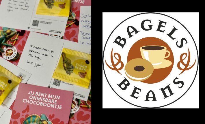 Bagels & Beans distributed nearly 1,000 love cards for Valentine's Day