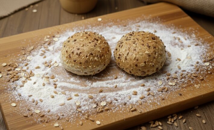 Circular bread by The Top Bakkers Group on the menu at caterer Vitam