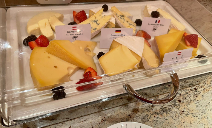 Cheese service with name tags