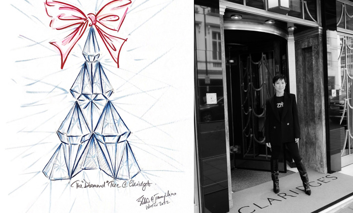The Christmas tree at the Claridge’s will be designed by Sandra Choi for Jimmy Choo