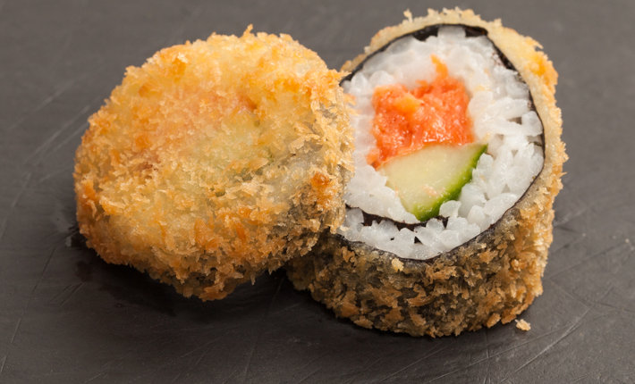 Close up of a Crushi crunchy sushi snack