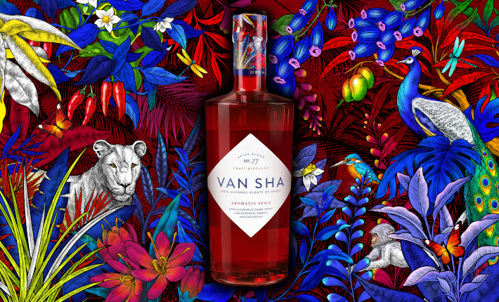 Distilled non-alcoholic dark spirit VAN SHA