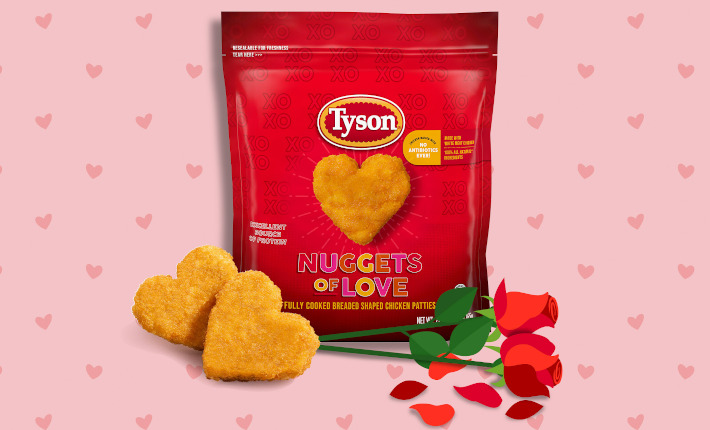 Heart-shaped nuggets by Tyson