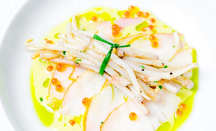 Hop shoots on the menu at restaurant DAPPER. in Ghent, Belgium.