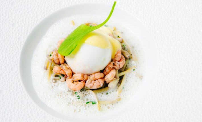 Hop shoots on the menu at restaurant DAPPER. in Ghent, Belgium.