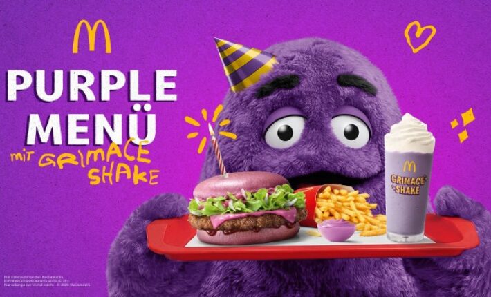 All in purple | Grimace brings birthday vibes to McDonald’s Germany
