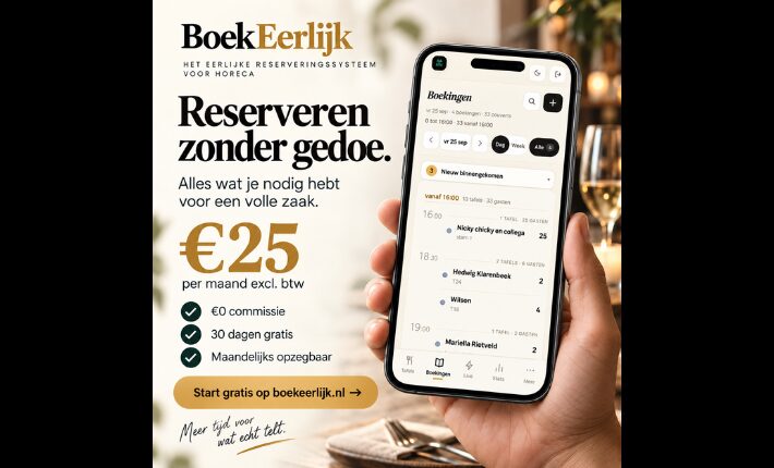 Jeremy Arrascaete created the reservation widget BoekEerlijk for restaurants