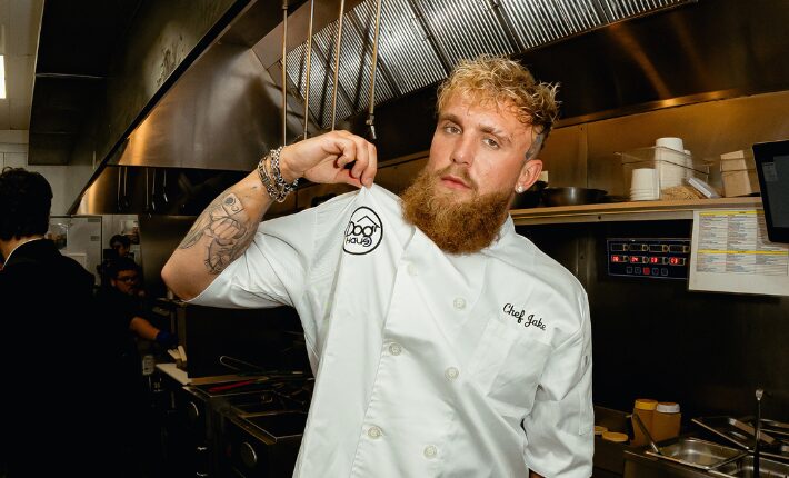 Jake Paul in the Dog Haus kitchen at the Arlington, Texas location.