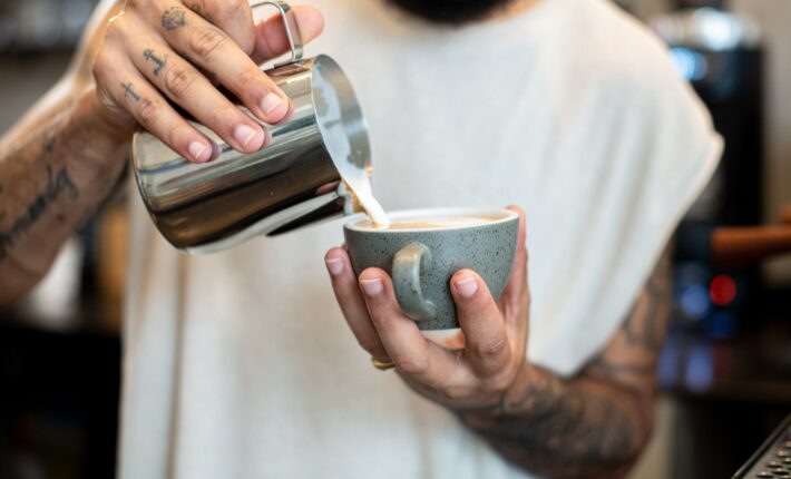 Latte at CUP N CRUST in Rotterdam