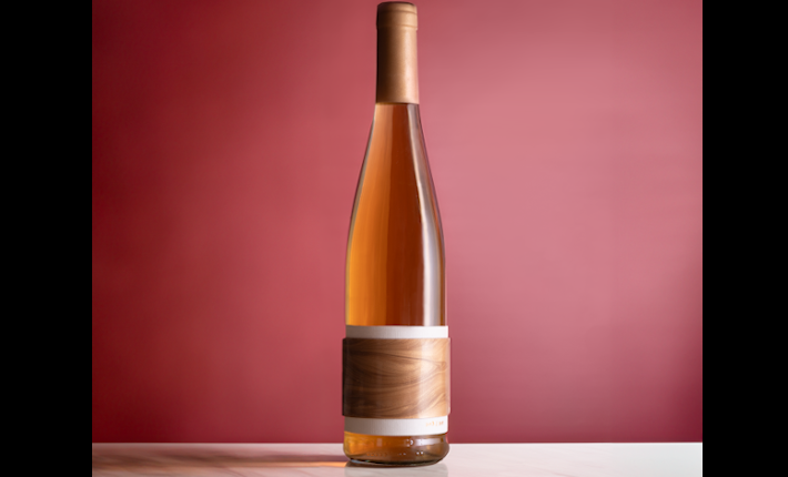 Oranje Blanje wine with a scent winelabel - credits Rose Groot