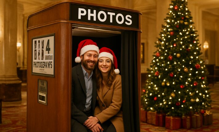 Photobooth in your lobby during the Holiday Season - generated with AI