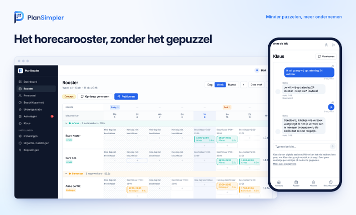 PlanSimpler - rooster tool via WhatsApp