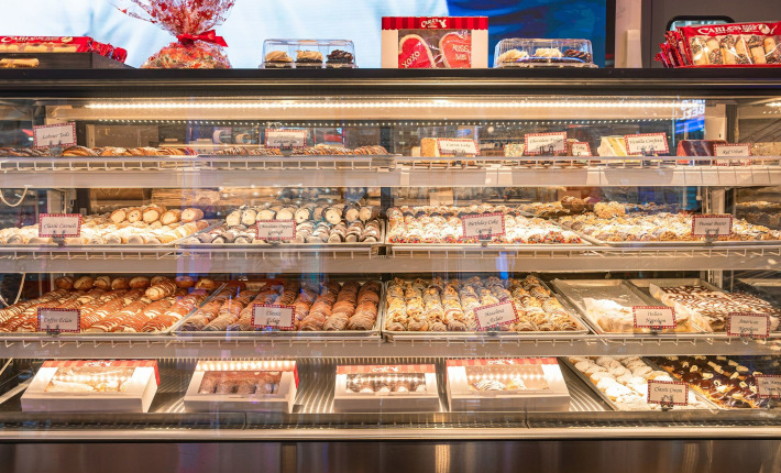 Pastry Case of Buddy Valastro's new flagship Carlo's Bake Shop at Times Square