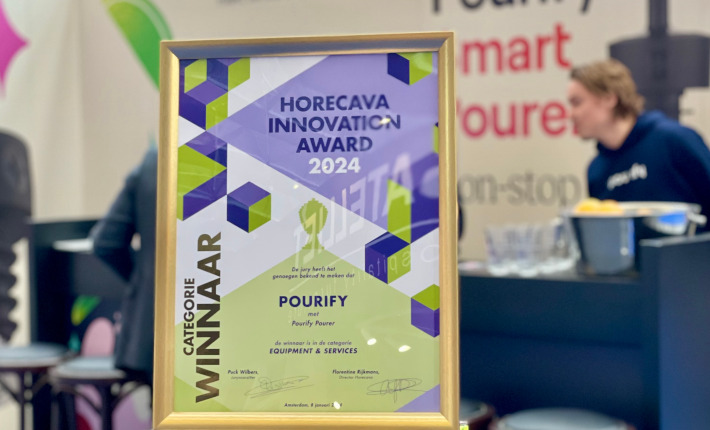 Pourify Pourer won the Horecava Innovation Award in the catagory Equipment & Services