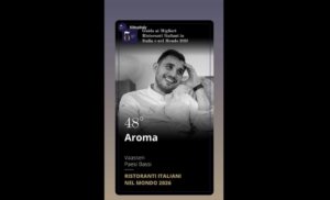 Restaurant Aroma Italian Fine Dining ranked in the Top 50 Best Italian Restaurants outside Italy
