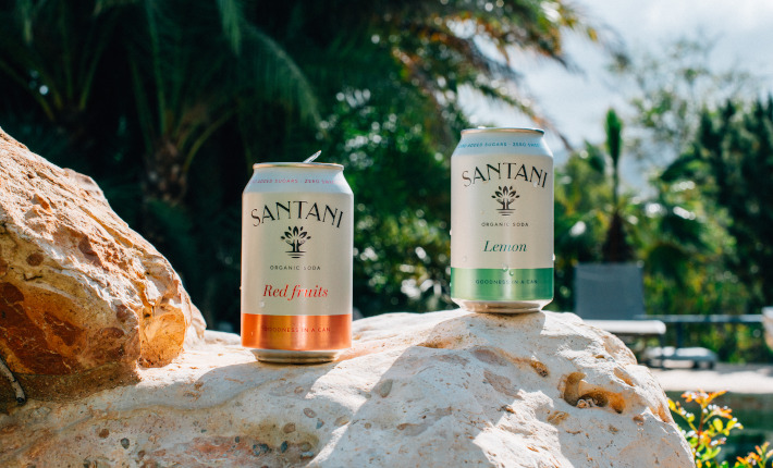 Santani Organic Soda or as described, 'Goodness in a can'