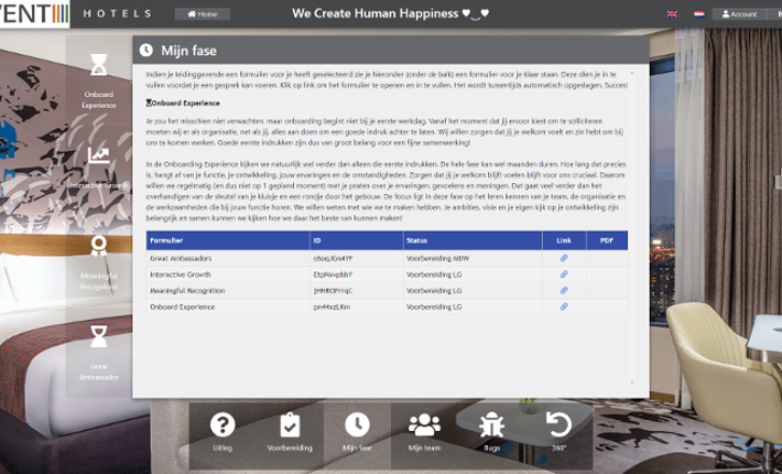 Screenshot HR Life Cycle website en app - Event Hotels