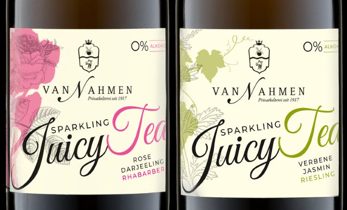 Sparkling Juicy Tea - Rose - Darjeeling - Rhubarb and Verveine - Jasmine - Riesling