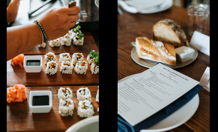 Spicy Salmon sushi rolls & menu - Credit Hattie Watson