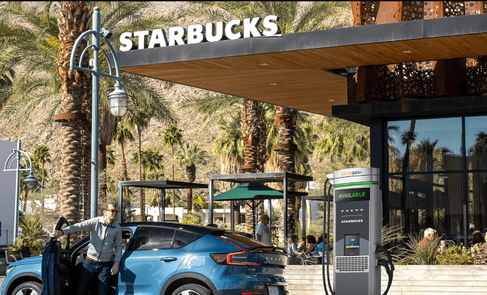 Starbucks x Volvo Charging Station