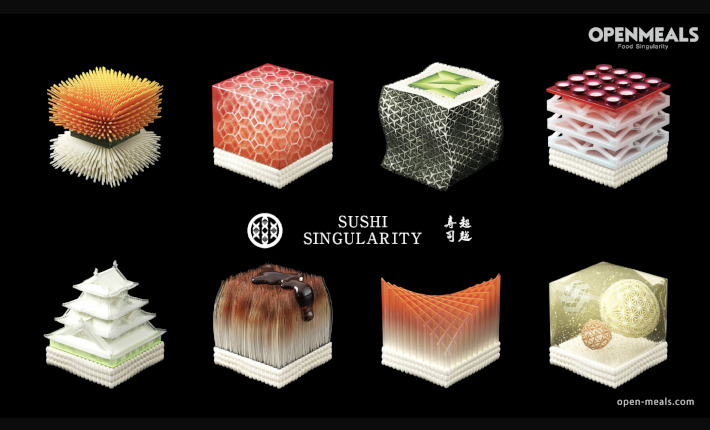 3D geprinte sushi van Singularity in Tokyo