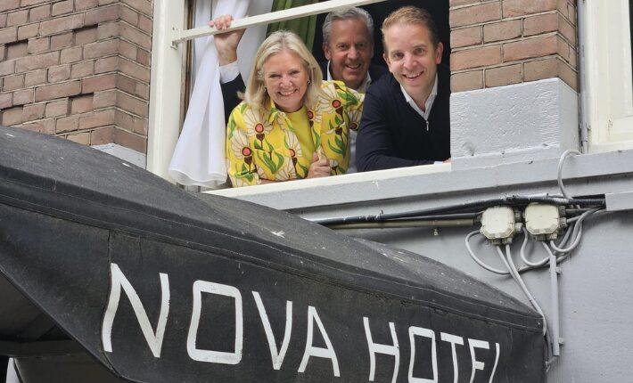 The owners of Nova Hotel Amsterdam - Lilly, Marcel and Olivier Berendsen
