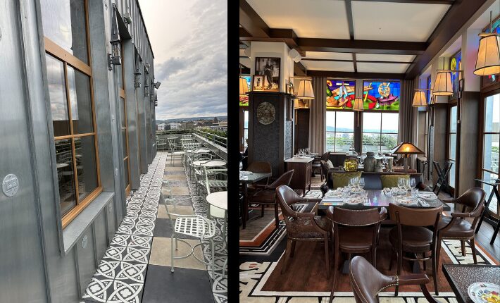 The rooftop restaurant and outside Maison Heler Metz - A Curio Collection by Hilton