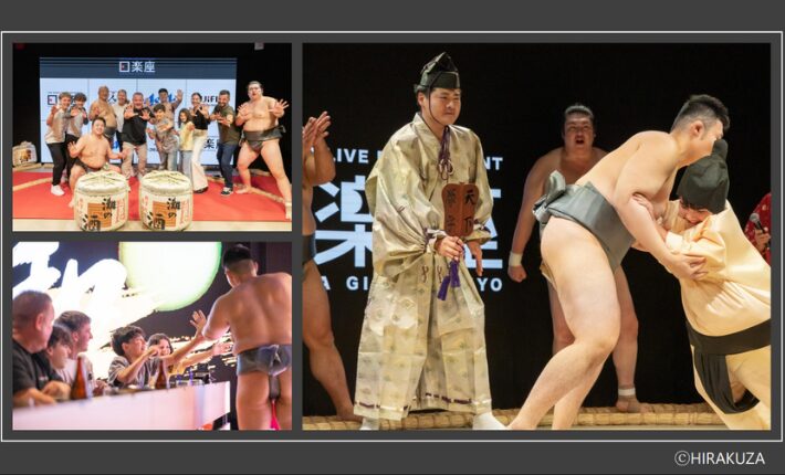 The Sumo live restaurant Hirakunza Ginza Tokyo promoted by the Mimaru chain