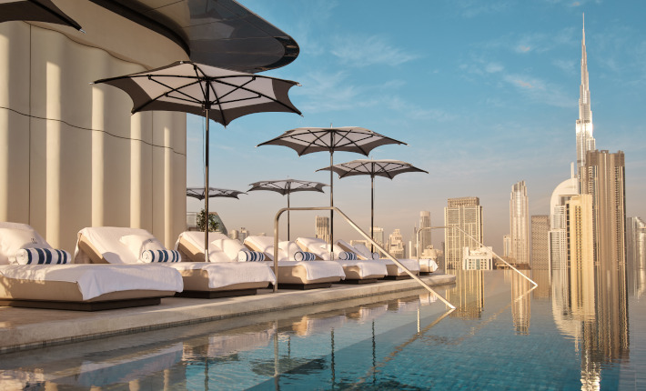 The Lana by the Dorchester Collection - High Society Pool with the Burj on the background