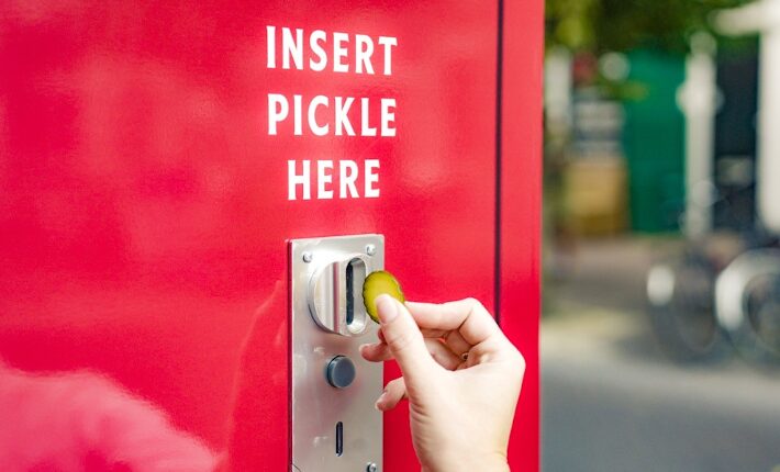 The Pickle Switch - Heinz pickle vending machine at Diego's Burgers in Rotterdam