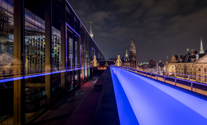 The rooftop Wet Deck at the W Amsterdam