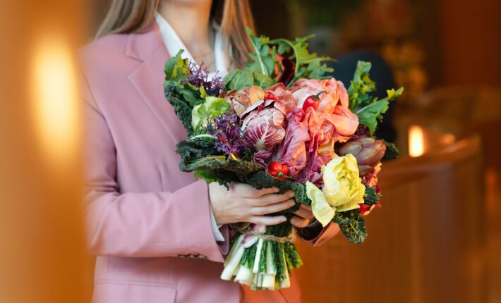 Valentine's Day bouquet at abc kitchens by chef Jean-Georges Vongerichten at The Emory in London