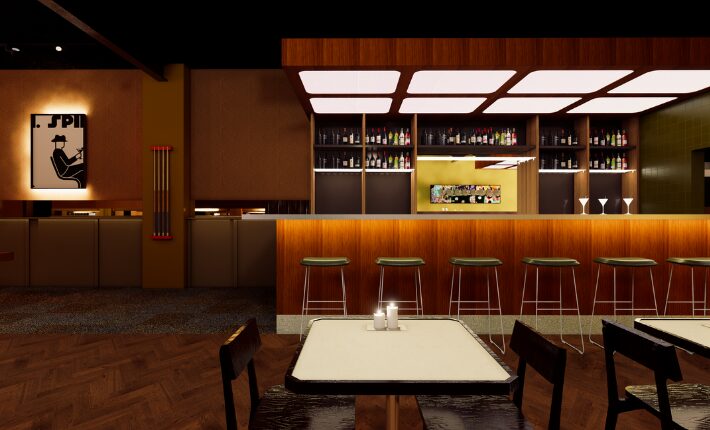 Vinyl-, Pool- en Cocktailbar Spin opens in September in Amsterdam - rendering