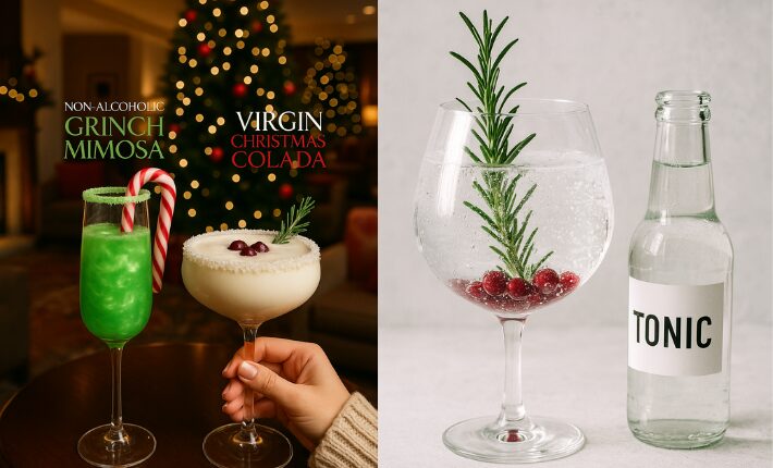 Virgin mocktails and a snowglobe G&T - generated by AI