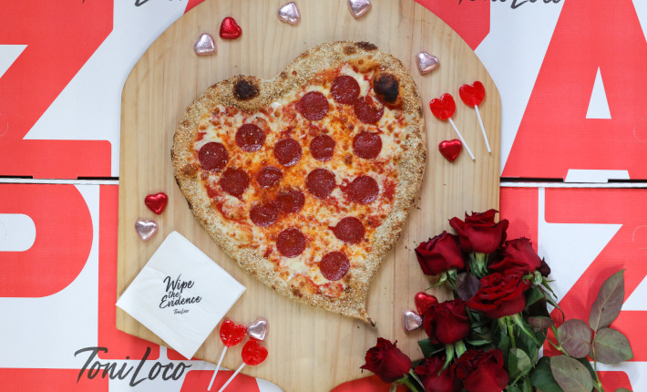 Valentijnsdag pizza bij Toni Loco
