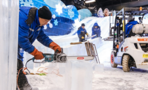 World-renowned artisans begin carving the immersive Christmas experience, ice!™ at resorts across the US