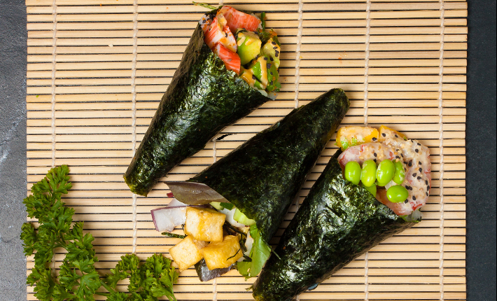 Temaki's (sushi handrolls)