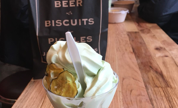 Lucky Pickle Dumpling Co. | Pickle soft serve ice cream