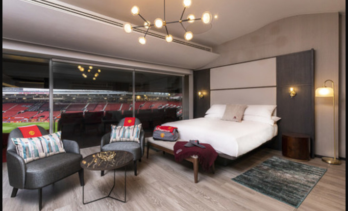 Marriott Bonvoy Suite of Dreams, inspired by Marriott Hotels, overlooking Old Trafford Stadium